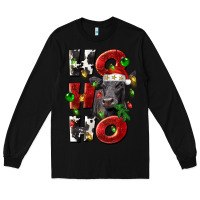 Black Christmas ho ho ho black angus Long Sleeve Tee - LillyAllenDesigns