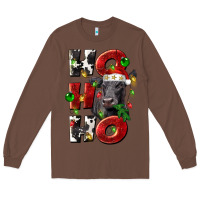 Chestnut Christmas ho ho ho black angus Long Sleeve Tee - LillyAllenDesigns