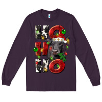 Plum Christmas ho ho ho black angus Long Sleeve Tee - LillyAllenDesigns