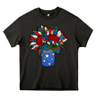 Asphalt Patriotic Sunflower in a Jar Heavy Core Tee - Jasminsmagicworld
