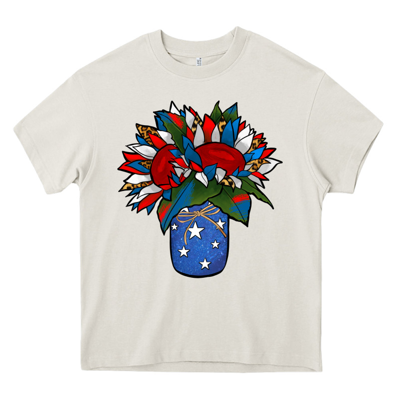 Patriotic Sunflower In A Jar Heavy Core Tee by Jasminsmagicworld | Teevron