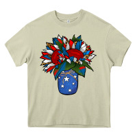 Mossy Patriotic Sunflower in a Jar Heavy Core Tee - Jasminsmagicworld