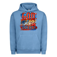 Pigment Pebble Blue God Bless America Urban Hoodie - Jasminsmagicworld