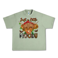 Oil Green Just a Little Moody Urban Heavy Tee - CowhideDigitalArt