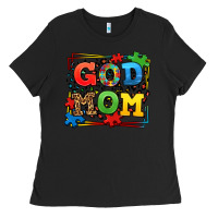 Black autism god mom Ladies Tee - LillyAllenDesigns