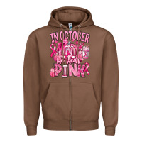 Chestnut in october we wear pink american football Zipper Hoodie - RanaPortraitStore