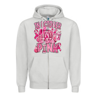 Dove Grey in october we wear pink american football Zipper Hoodie - RanaPortraitStore