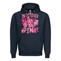 Navy in october we wear pink american football Zipper Hoodie - RanaPortraitStore
