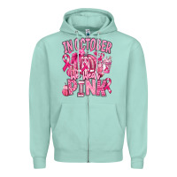 Seafoam in october we wear pink american football Zipper Hoodie - RanaPortraitStore