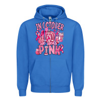True Royal in october we wear pink american football Zipper Hoodie - RanaPortraitStore