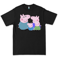 Black peppa pig family Premium Tee - artisFamous