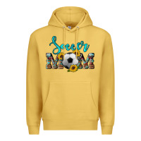 Antique Gold western leopard cowhide sunflowers  glitter mom soccer Premium Hoodie - Artiststas
