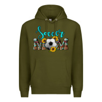 Army Green western leopard cowhide sunflowers  glitter mom soccer Premium Hoodie - Artiststas