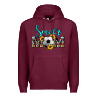 Burgundy western leopard cowhide sunflowers  glitter mom soccer Premium Hoodie - Artiststas