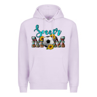 Lilac western leopard cowhide sunflowers  glitter mom soccer Premium Hoodie - Artiststas