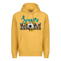 Mustard western leopard cowhide sunflowers  glitter mom soccer Premium Hoodie - Artiststas