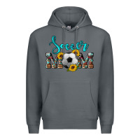 Rock western leopard cowhide sunflowers  glitter mom soccer Premium Hoodie - Artiststas