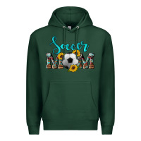 Sports Green western leopard cowhide sunflowers  glitter mom soccer Premium Hoodie - Artiststas