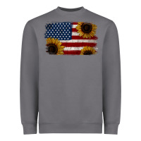 Storm Distressed Yellow Sunflower American Flag Heavyweight Sweatshirt - Jasminsmagicworld