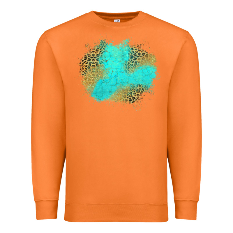 Turquoise Leopard Patch Premium Sweatshirt by Jasminsmagicworld | Teevron