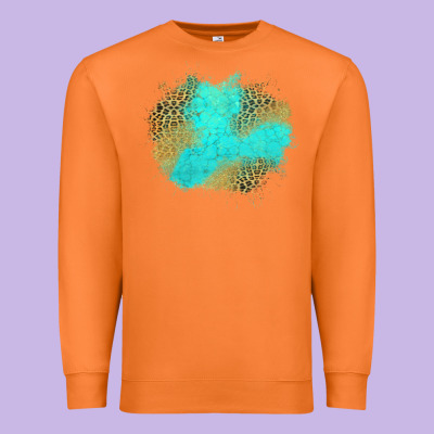 Turquoise Leopard Patch Premium Sweatshirt Designed By Jasminsmagicworld