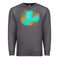 Charcoal Heather turquoise leopard patch Premium Sweatshirt - Jasminsmagicworld
