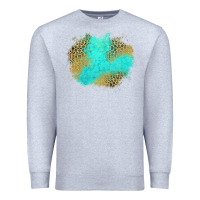 Heather Grey turquoise leopard patch Premium Sweatshirt - Jasminsmagicworld