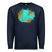 Navy turquoise leopard patch Premium Sweatshirt - Jasminsmagicworld