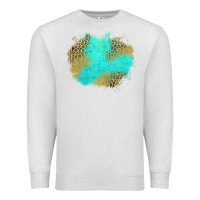 Oatmeal Heather turquoise leopard patch Premium Sweatshirt - Jasminsmagicworld