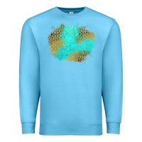 Ocean Blue turquoise leopard patch Premium Sweatshirt - Jasminsmagicworld
