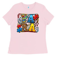 Bubblegum Pink autism leopard frame para Ladies Tee - LillyAllenDesigns