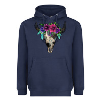 Navy cowhide bull skull Heavyweight Hoodie - Jasminsmagicworld