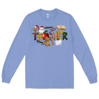Colony Blue christmas teacher Long Sleeve Tee - LillyAllenDesigns