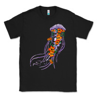 Black light purple jellyfish and floral Classic Tee - BarkalooDesign