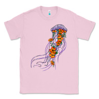 Bubblegum Pink light purple jellyfish and floral Classic Tee - BarkalooDesign