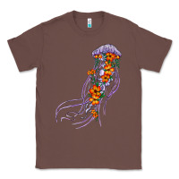 Chestnut light purple jellyfish and floral Classic Tee - BarkalooDesign