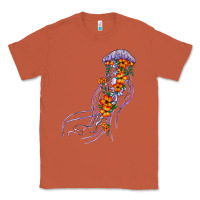 Copper light purple jellyfish and floral Classic Tee - BarkalooDesign