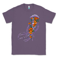 Lavender light purple jellyfish and floral Classic Tee - BarkalooDesign