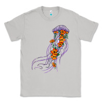 Moon Dust light purple jellyfish and floral Classic Tee - BarkalooDesign