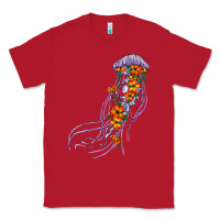 Red light purple jellyfish and floral Classic Tee - BarkalooDesign