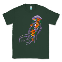 Sports Green light purple jellyfish and floral Classic Tee - BarkalooDesign