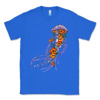 True Royal light purple jellyfish and floral Classic Tee - BarkalooDesign