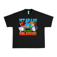 Black 1st Grade Level Unlocked Urban Heavy Tee - CowhideDigitalArt