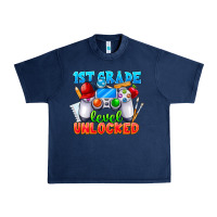 Navy 1st Grade Level Unlocked Urban Heavy Tee - CowhideDigitalArt