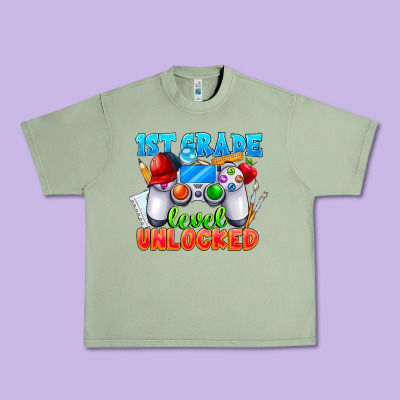 1st Grade Level Unlocked Urban Heavy Tee Designed By Cowhidedigitalart