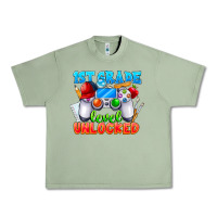 Oil Green 1st Grade Level Unlocked Urban Heavy Tee - CowhideDigitalArt