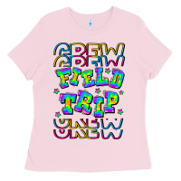 Bubblegum Pink Crew Field Trip Ladies Tee - CowhideDigitalArt