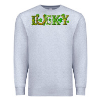 Heather Grey st. patrick's day lucky with clovers and horseshoe Premium Sweatshirt - RanaPortraitStore