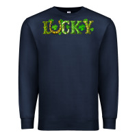 Navy st. patrick's day lucky with clovers and horseshoe Premium Sweatshirt - RanaPortraitStore