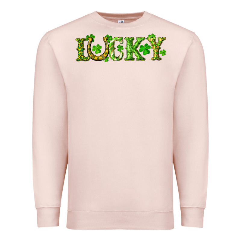 St. Patrick's Day Lucky With Clovers And Horseshoe Premium Sweatshirt by RanaPortraitStore | Teevron